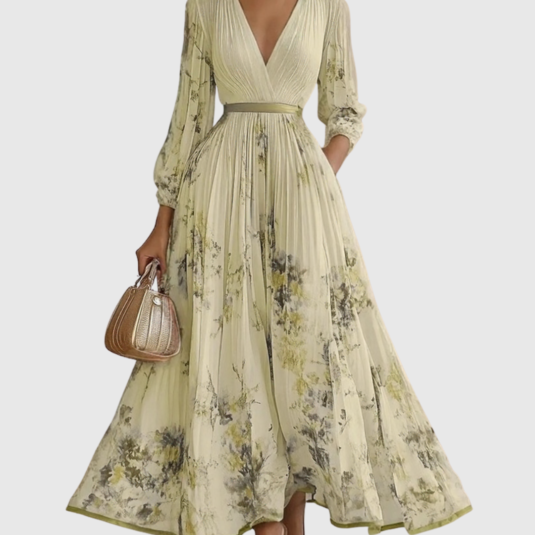 Zuzanna - Elegancka Maxi Sukienka z Faldami