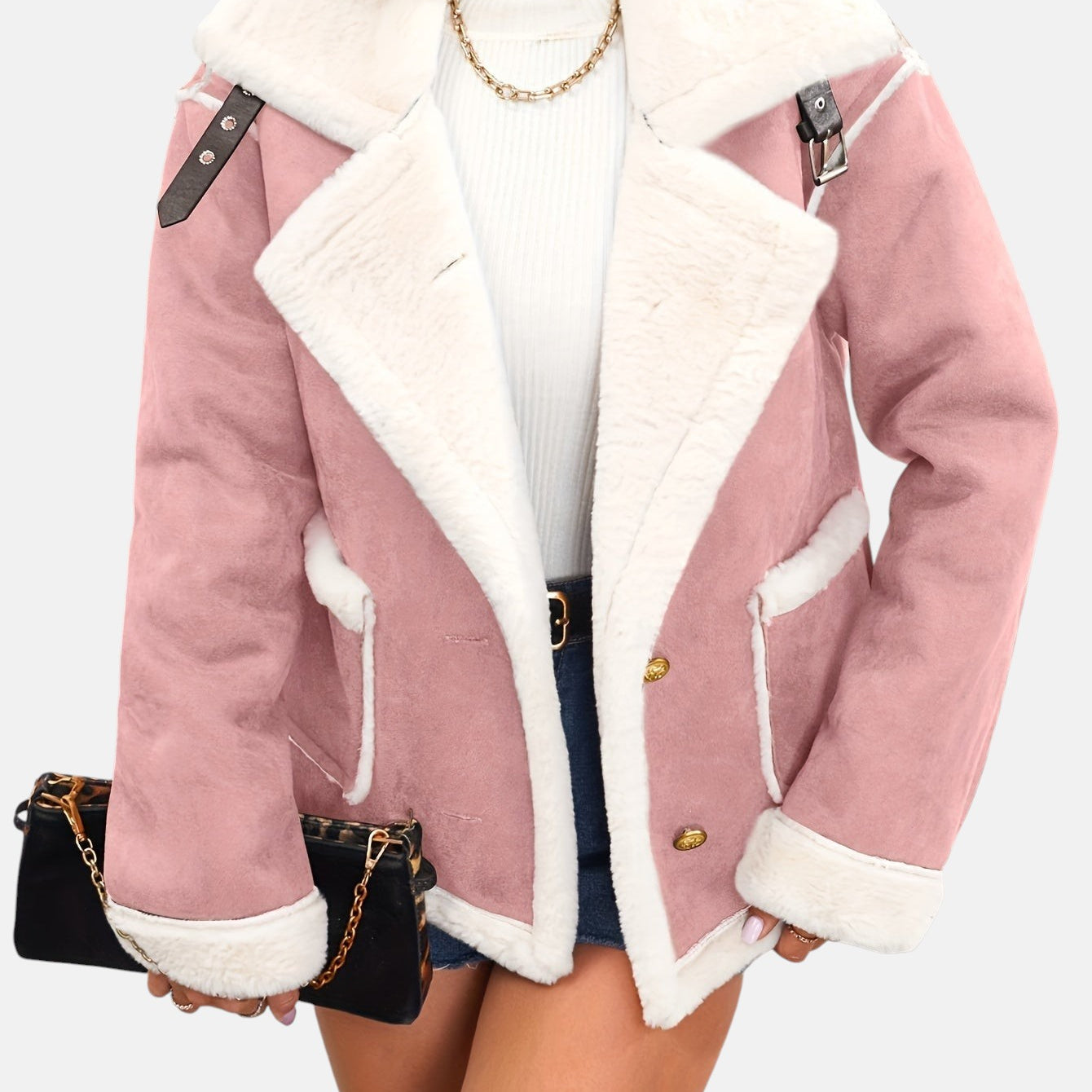 Małgorzata - Kurtka Zimowa Wyłożona Sztucznym Futrem