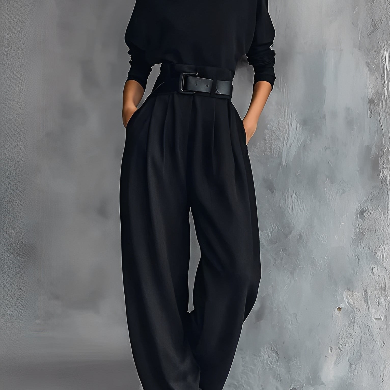 Maria – zestaw z golfem i prostymi spodniami