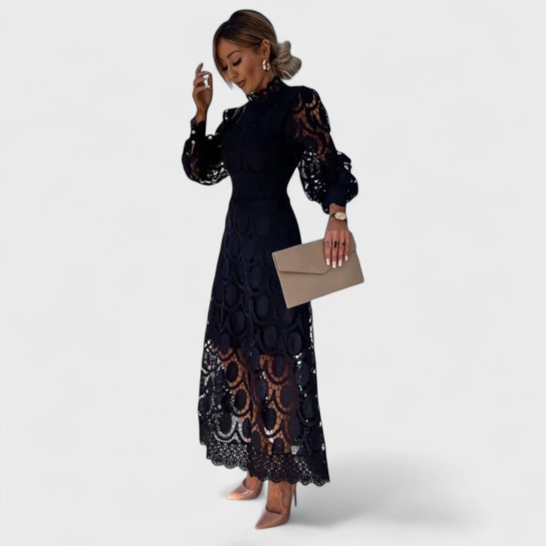 Alicja - Sukienka z błyszczącej koronki, kobieca