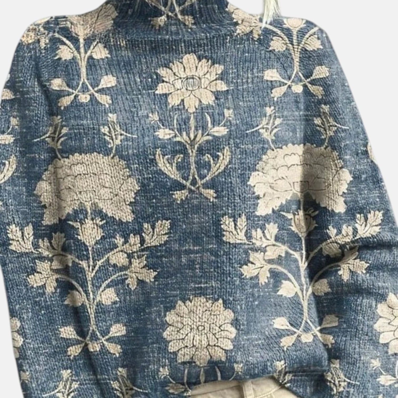 Katarzyna - Sweter z kwiatowym wzorem w stylu vintage