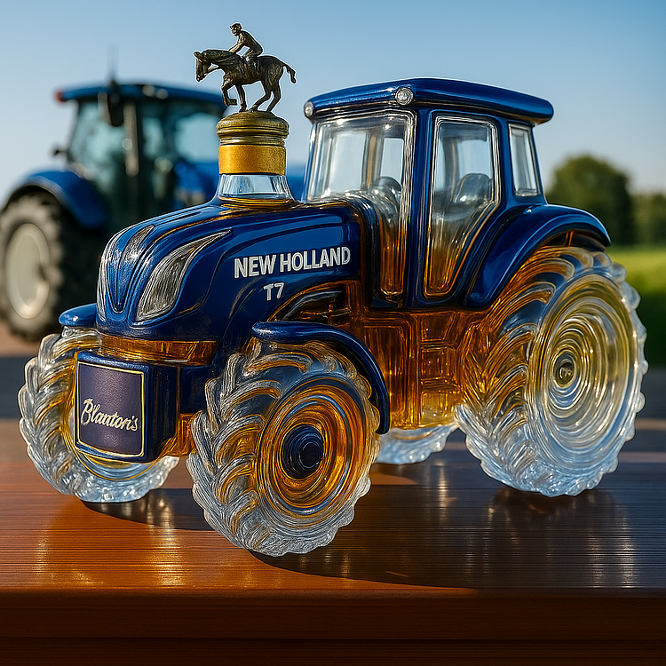 Klasyczna butelka whisky w kształcie traktora New Holland T7
