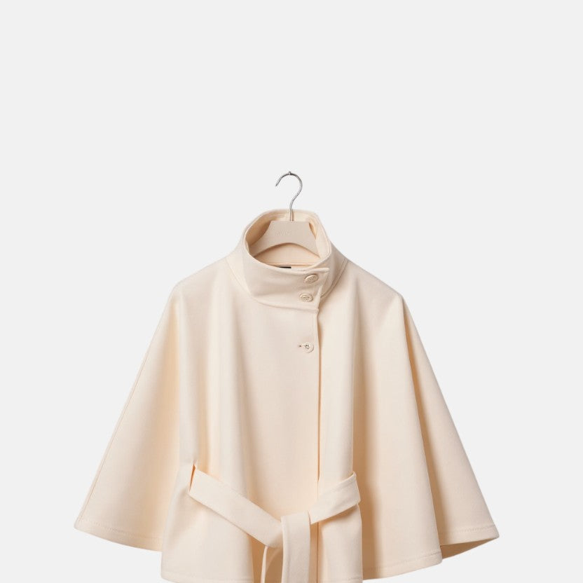 Helena - Płaszcz-kapelusz z paskiem w talii i stójką